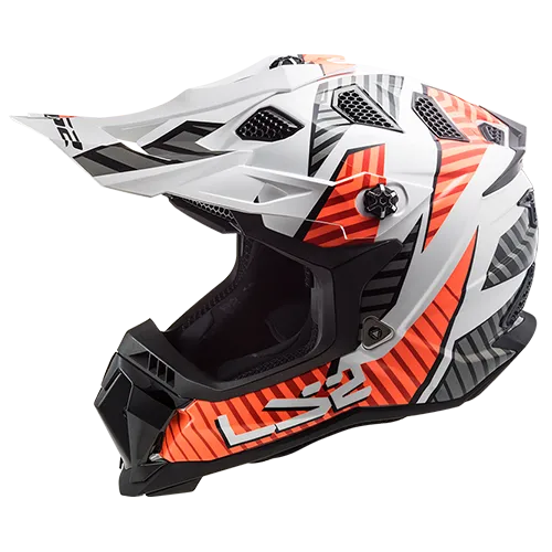 LS2 Casco LS2 MX700 Evo Astro Blanco Naranja L, variante MX700 Evo Astro / Talla L disponible en Guatemala