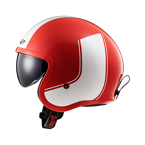 LS2 Casco LS2 Spitfire Rim Rojo Blanco XXL, variante Spitfire Rim / Talla XXL disponible en Guatemala